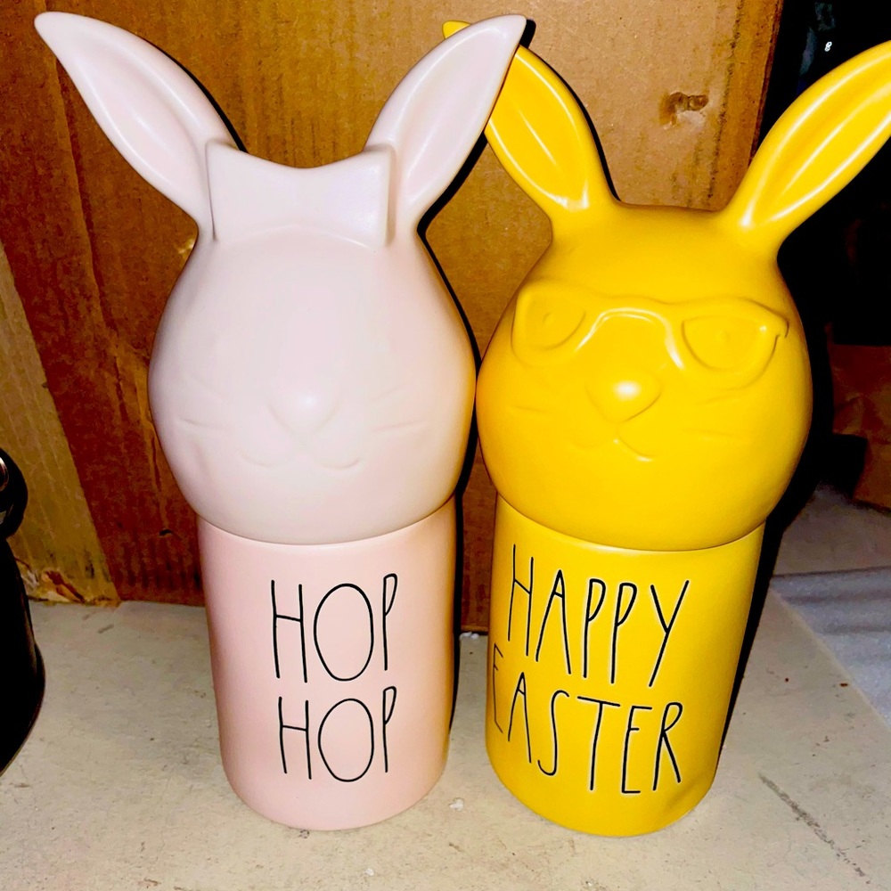 Rae Dunn Easter bunny head candles